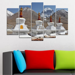 Mountain, Landmark, Architecture, Tibet, Kailash, Travel, Religion, Ancient, Stupas, Building, Buddha, Statue, Structure, Temple, Spiritual, Gold, Culture, Tourism, History, Place of worship, Religious, Shrine, Pagoda, Worship