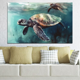 Wildlife, Water, Ocean, Tropical, Wild, Turtle, Shell, Reptile, Swimming, Terrapin, Tortoise, Slow, Aquatic, Diving, Marine, Underwater, Sea turtle, Loggerhead, Body of water