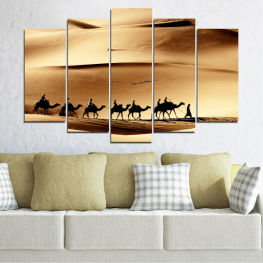 Landscape, Sunset, Sand, Desert, Travel, Orange, Camel, Silhouette, Safari, Outdoor, Tourism, Dune, Tract, Dunes, Sandy, Morocco, Heat