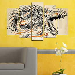 Flower, Drawing, Decoration, Leaf, Retro, Graphic, Element, Design, Symbol, Dragon, Black, China, Shape, Silhouette, Decorative, Pattern, Floral, Ornate, Grunge, Fabric, Paisley