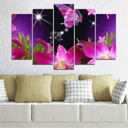 Flowers, Orchid, Spring, Flower, Bouquet, Butterfly, Flora, Lilac, Bamboo, Colorful, Plant, Purple, Color, Blossom, Design, Bright, Bloom, Pink, Floral, Petal, Botany