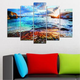 Море, Пейзаж, Изгрев, Плаж, Вода, Залез, Крайбрежие, Планина, Лято, Океан, Залив, Остров, Вълна, Бряг, Пясък, Пътуване, Рок, Туризъм, Бряг, Воден басейн