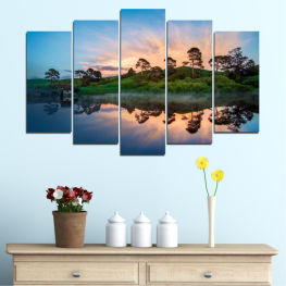 Пейзаж, Изгрев, Вода, Залез, Дърво, Езеро, Лято, Отражение, Река, Облаци, Облак, Пътуване, Силует, Спокоен, Вила, Атмосфера, Голф игрище, Курс