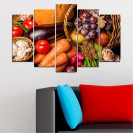 Garden, Still life, Natural, Kitchen, Culinary, Colorful, Autumn, Fresh, Color, Food, Vegetables, Basket, Fruit, Bright, Health, Diet, Vegetable, Tomato, Healthy, Season, Vitamin, Organic, Grapes, Carrots, Garlic, Onion, Produce, Vegetarian, Harvest, Market, Eggplant, Pepper, Carrot