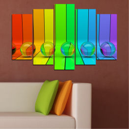 Abstraction, Modern, Light, Decoration, Reflection, Colorful, Leaf, Graphic, Plant, Clover, Element, Color, Design, Symbol, Bright, Circle, Sphere, Shape, Floral, Shiny, Icon, Button