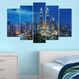 Modern, City, Cityscape, Lights, Landmark, River, Night, Architecture, Skyscraper, Malaysia, Аsia, Petronas, Building, Tower, Urban, Business, Skyline, Downtown, Business district, Country, Buildings, Office, Tall