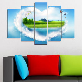 Landscape, Nature, Spring, Lake, Summer, Sunlight, Collage, Meadow, Horizon, Heart, Grass, Field, Clouds, Cloud, Land, Weather, Country, Rural, Countryside, Cloudy, Cloudiness