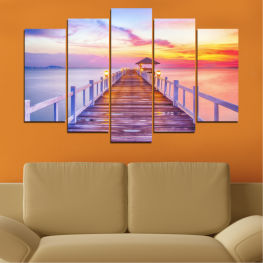 Море, Пейзаж, Морски пейзаж, Плаж, Вода, Залез, Крайбрежие, Лято, Океан, Рай, Остров, Пясък, Мост, Тропически, Облаци, Пътуване, Празник, Ваканция, Устройство, Кей, Поддържа