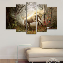 Animal, Nature, Wildlife, Summer, Light, Drawing, Grass, Portrait, Color, Artistic, Unicorn, Park, Field, Fantasy, Happiness, Bird, Motion, Outdoor, Lighting, Texture, Apparatus, Rural