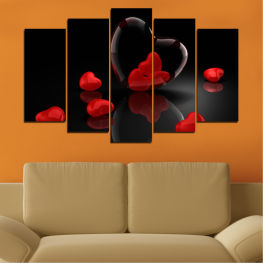 Collage, Decoration, Reflection, Heart, Love, Graphic, Tulip, Design, Symbol, Romance, Holiday, Hearts, Pink, Celebration, Shiny, Valentine, Icon, Card, Date, Five-spot
