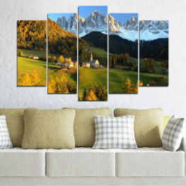 Landscape, Nature, Forest, Tree, Lake, Mountain, Trees, Autumn, Mountains, House, Snow, Park, Travel, Scenic, Peak, Tourism, National, Range, Geological formation, Natural elevation