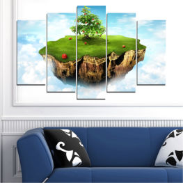 Пейзаж, Вода, Гора, Дърво, Езеро, Лято, Колаж, Небе, Отражение, Хоризонт, Остров, Река, Трева, Растение, Облаци, Сграда, Заобикаляща среда, Сезон, Държава, Голф игрище, Курс