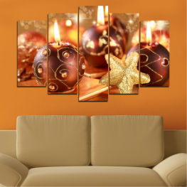 Light, Decoration, Fire, Flame, Candle, Christmas, Holiday, Ball, Burn, Season, Dark, Gold, Celebration, Seasonal, Celebrate, Source of illumination, Candles, Burning, Candlelight, Festive