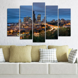 Modern, City, Cityscape, Lights, Landmark, River, Night, Architecture, Skyscraper, Travel, Usa, Building, Washington, Tower, Urban, Business, Skyline, Downtown, Business district, Buildings, Skyscrapers, Office, Center