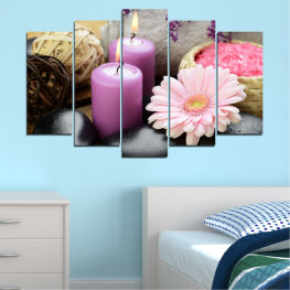 Flowers, Feng shui, Flower, Relax, Natural, Zen, Stones, Spa, Gerbera, Relaxation, Candle, Stone, Health, Luxury, Pink, Petals, Aroma, Therapy, Massage, Care, Treatment, Wellness, Source of illumination, Aromatherapy