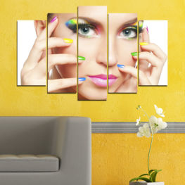 Woman, Sexy, Fashion, Portrait, Makeup, Nail, Eyes, People, Pretty, Face, Lips, Attractive, Sensuality, Hand, Model, Skin, Adult, Make, Fingernail, Care, Skincare, Cosmetics