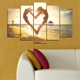 Woman, Sea, Beach, Erotic, Water, Summer, Sexy, Heart, Sand, Bikini, People, Pretty, Lifestyle, Healthy, Attractive, Swimsuit, Person, Model, Body, Clothing, Adult, Maillot, Garment