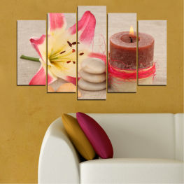 Feng shui, Flower, Relax, Lilies, Zen, Stones, Spa, Food, Relaxation, Candle, Health, Dessert, Pink, Cake, Sweet, Therapy, Treatment, Baked, Icing, Source of illumination, Aromatherapy, Bath, Cupcakes, Cupcake
