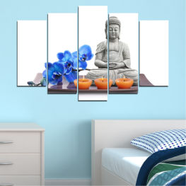 Feng shui, Orchid, Spa, Candle, Cartoon, Happy, People, Graphics, Buddha, Person, Cute, Child, Clip art, Sitting, Smiling, Little, Pyramid, Cutout
