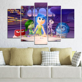 Smile, Children, Drawing, Animated, Inside-out, Colorful, Color, Disney, Cartoon, Happy, Humor, Child, Pinball machine, Container, Shop, Mercantile establishment, Plaything, Character, Toyshop, Piggy bank, Doll