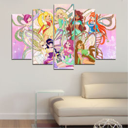 Flower, Children, Drawing, Decoration, Animated, Colorful, Moon, Leaf, Retro, Graphic, Element, Color, Design, Cartoon, Winx, Pattern, Floral, Acrylic, Wallpaper, Grunge, Card, Graffito
