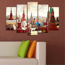 Art, City, Colorful, Landmark, Architecture, Castle, Symbol, Russia, Travel, Religion, Red square, Building, Church, Temple, Tower, Cathedral, Monument, Urban, Culture, Architectural, Tourism, Historical, Palace, History, Dome, Famous, Brick, Traditional, Square