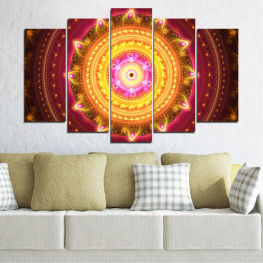 Abstraction, Artwork, Art, Light, Mandala, Decoration, Colorful, Graphic, Element, Color, Design, Artistic, Symbol, Religion, Yellow, Buddha, Ornament, Structure, Shape, Dynamic, Pattern, Antique, Oriental, Dome, Texture, Ornate, Detail, Digital, Fractal, Covering, Roof, Protective covering, Coil, Geometric