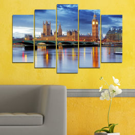 Water, City, Cityscape, Reflection, Landmark, River, Night, House, Architecture, London, Bridge, Capital, Great britain, Travel, Big ben, Building, Waterfront, Tower, Urban, Palace, Famous, Residence