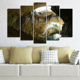 Landscape, Water, Tree, Mountain, Bulgaria, Devetashka cave, River, Rocks, Park, Cave, Stone, Travel, Ancient, Canyon, Rock, Structure, Tourism, Megalith, Memorial, Geological formation, Grave