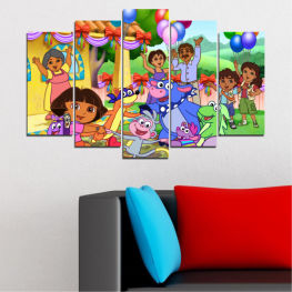 Усмивка, Детски, Рисунка, Украса, Анимационен, Цветен, Дора - изследователката, Цвят, Дизайн, Комикс, Празник, Щастлив, Алея, Празненство, Страна, Забавен, Сладък, Конфети, Рожден ден, Балон, Характер