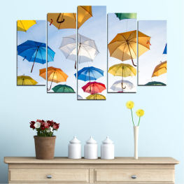Collage, Rain, Sky, Color, Design, Orange, Umbrella, Season, Weather, Safety, Open, Parasol, Canopy, Shelter, Pirate, Maple, Protective covering, Covering, Protection