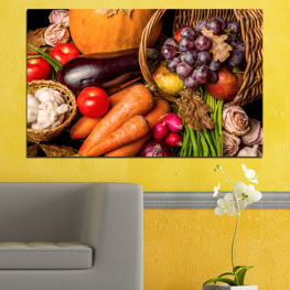 Garden, Still life, Natural, Kitchen, Culinary, Colorful, Autumn, Fresh, Color, Food, Vegetables, Basket, Fruit, Bright, Health, Diet, Vegetable, Tomato, Healthy, Season, Vitamin, Organic, Grapes, Carrots, Garlic, Onion, Produce, Vegetarian, Harvest, Market, Eggplant, Pepper, Carrot