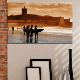Sea, Beach, Water, Sunset, Summer, Relax, City, Ocean, Sky, Horizon, River, Wave, Architecture, Seaside, Sand, Shadow, Travel, People, Building, Vacation, Structure, Silhouette, Tourism, History, Active, Tourist, Fortress, Soil