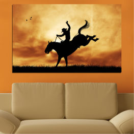 Landscape, Animal, Sunrise, Wildlife, Sunset, Art, Horse, Grass, Shadow, Black, Sport, Travel, Wild, Man, Silhouette, Deer, Rodeo, Savanna, Body, Ranch, Profile, Mammal, Caribou, Buck, Placental