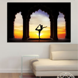 Landscape, Sunrise, Beach, Water, Sunset, Dawn, Summer, Ocean, Horizon, Dusk, Relaxation, Shadow, Yoga, Sport, Travel, Orange, People, Vacation, Silhouette, Freedom, Evening, Lighting, Active, Body, Activity, Apparatus