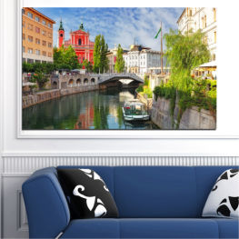 Water, City, Sky, Landmark, Venice, River, House, Architecture, Castle, Bridge, Europe, Boat, Travel, Town, Building, Ljubljana, Canal, Tourism, Palace, Famous, Boathouse, Shed, Channel, Body of water