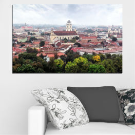 City, Landmark, River, House, Architecture, Europe, Travel, Town, Building, Church, Tower, Cathedral, Vilnius, Tourism, Palace, History, Residence, Monastery, Dwelling, Roof, Religious residence