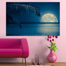 Sea, Landscape, Seascape, Beach, Water, Coast, Tree, Summer, Ocean, Paradise, Palm, Island, Night, Seaside, Sand, Tropical, Travel, Vacation, Resort, Hovel