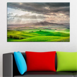 Landscape, Nature, Spring, Mountain, Summer, Highland, Meadow, Horizon, Grass, Field, Cloud, Land, Weather, Farm, Country, Rural, Countryside, Agriculture, Plain, Farming, Lawn