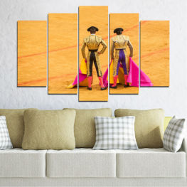 Art, Sexy, Colorful, Fashion, Dance, Dress, Sport, Happy, People, Happiness, Man, Style, Bullfighter, Arena, Attractive, Couple, Person, Dancer, Entertainer, Performer, Traditional, Costume, Male, Adult, Attendant, Creation