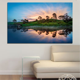 Пейзаж, Изгрев, Вода, Залез, Дърво, Езеро, Лято, Отражение, Река, Облаци, Облак, Пътуване, Силует, Спокоен, Вила, Атмосфера, Голф игрище, Курс