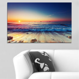 Sea, Landscape, Beach, Water, Sunset, Coast, Summer, Ocean, Sunny, Island, Wave, Seaside, Sand, Tropical, Travel, Holiday, Vacation, Shore, Shoreline