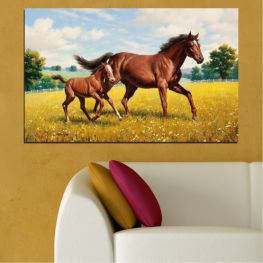 Animal, Animals, Horse, Meadow, Drawing, Grass, Field, Brown, Farm, Pasture, Thoroughbred, Ranch, Rural, Horses, Stallion, Equine, Equestrian, Mare, Sorrel, Foal