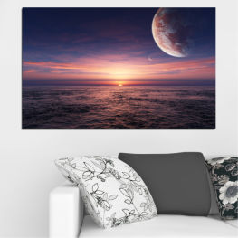Sea, Landscape, Sunrise, Beach, Water, Sunset, Coast, Ocean, Collage, Sky, Reflection, Horizon, Moon, Star, Planet, Clouds, Travel, Orange, Evening, Waves, Celestial body